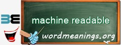 WordMeaning blackboard for machine readable